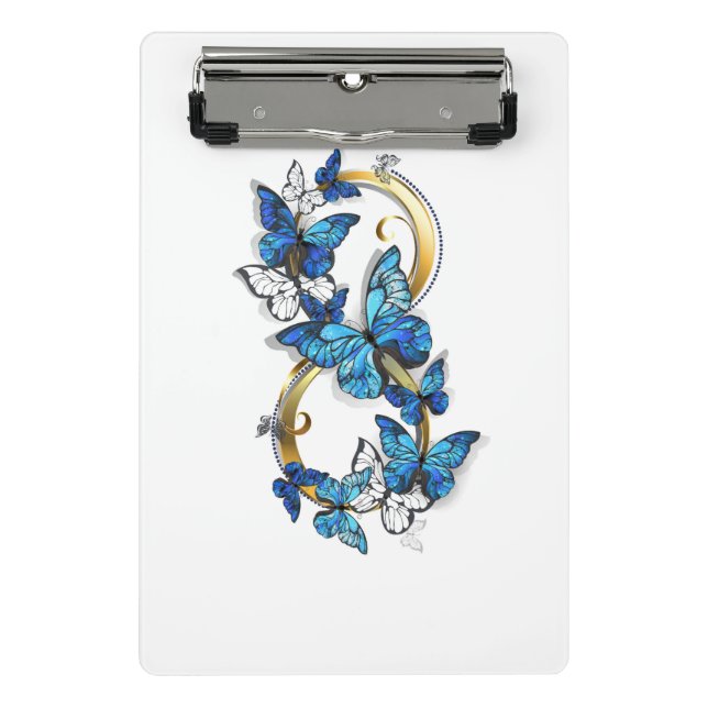 Symbol Infinity of Blue Morpho Butterflies Mini Clipboard (Front)