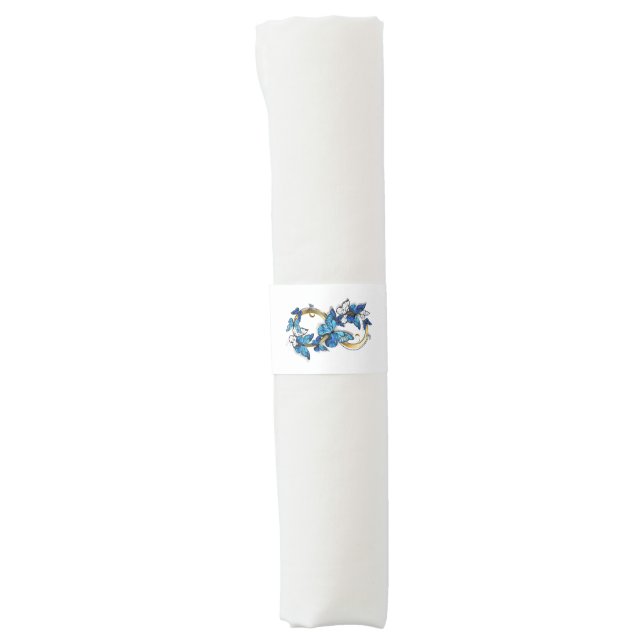 Symbol Infinity of Blue Morpho Butterflies Napkin Bands (Front)