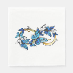 Symbol Infinity of Blue Morpho Butterflies Napkins
