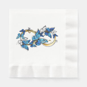 Symbol Infinity of Blue Morpho Butterflies Napkins