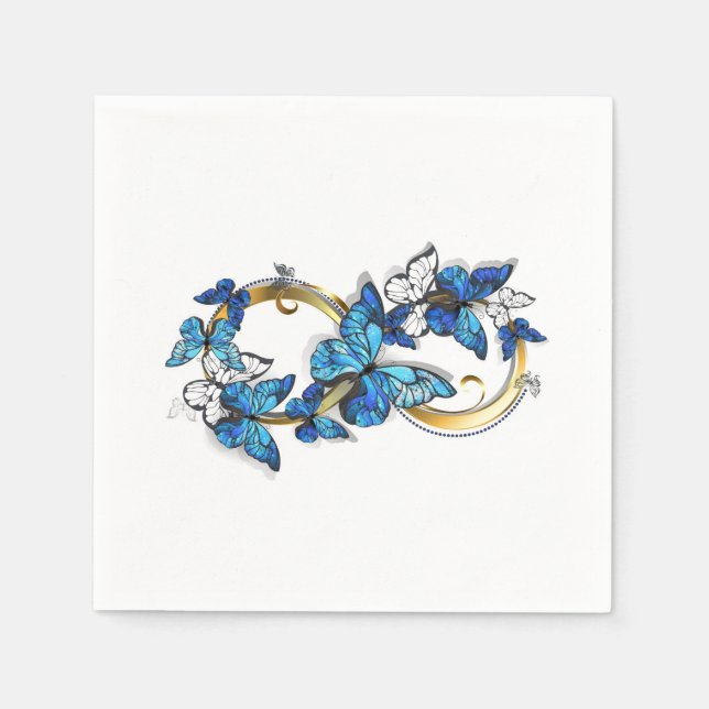Symbol Infinity of Blue Morpho Butterflies Napkins (Front)