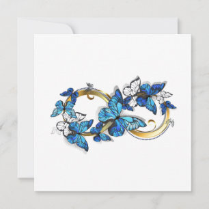 Symbol Infinity of Blue Morpho Butterflies Note Card