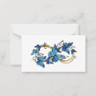 Symbol Infinity of Blue Morpho Butterflies Note Card