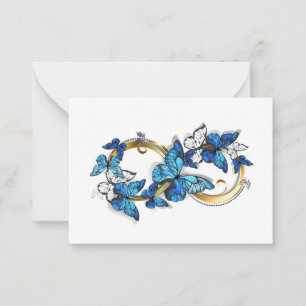 Symbol Infinity of Blue Morpho Butterflies Note Card
