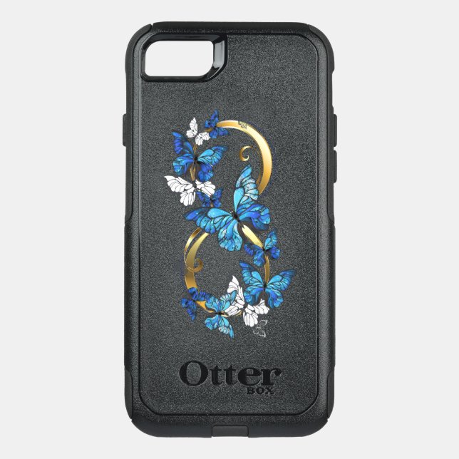 Symbol Infinity of Blue Morpho Butterflies Otterbox iPhone Case (Back)