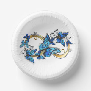 Symbol Infinity of Blue Morpho Butterflies Paper Bowls