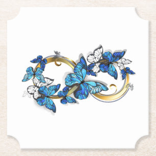 Symbol Infinity of Blue Morpho Butterflies Paper Coaster