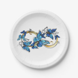 Symbol Infinity of Blue Morpho Butterflies Paper Plates