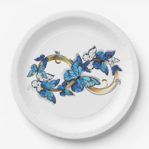 Symbol Infinity of Blue Morpho Butterflies Paper Plates