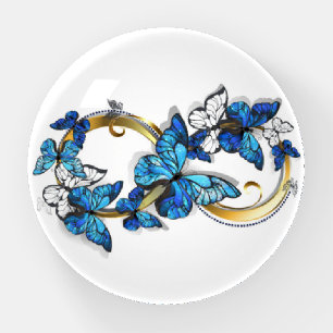 Symbol Infinity of Blue Morpho Butterflies Paperweight