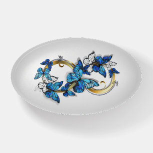 Symbol Infinity of Blue Morpho Butterflies Paperweight
