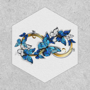 Symbol Infinity of Blue Morpho Butterflies Patch