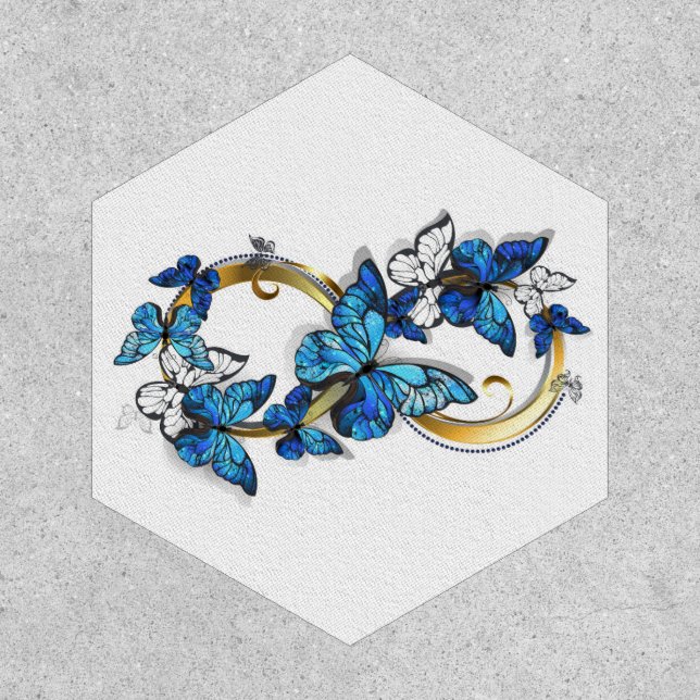 Symbol Infinity of Blue Morpho Butterflies Patch (Front)