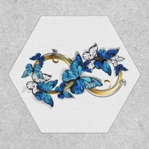 Symbol Infinity of Blue Morpho Butterflies Patch