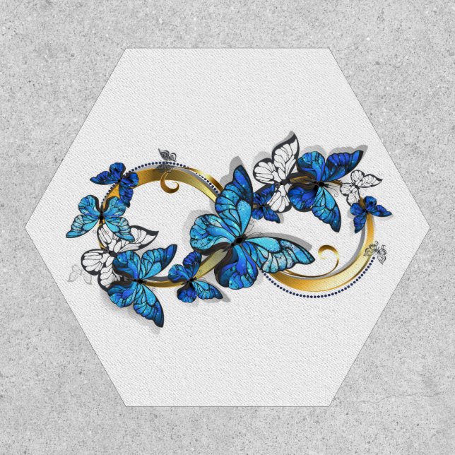 Symbol Infinity of Blue Morpho Butterflies Patch (Front)