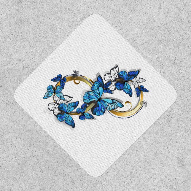 Symbol Infinity of Blue Morpho Butterflies Patch (Front)