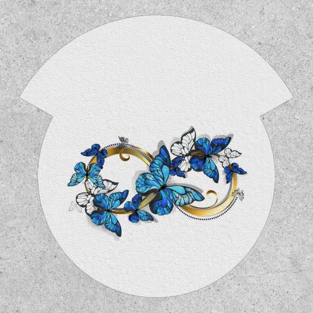 Symbol Infinity of Blue Morpho Butterflies Patch (Front)