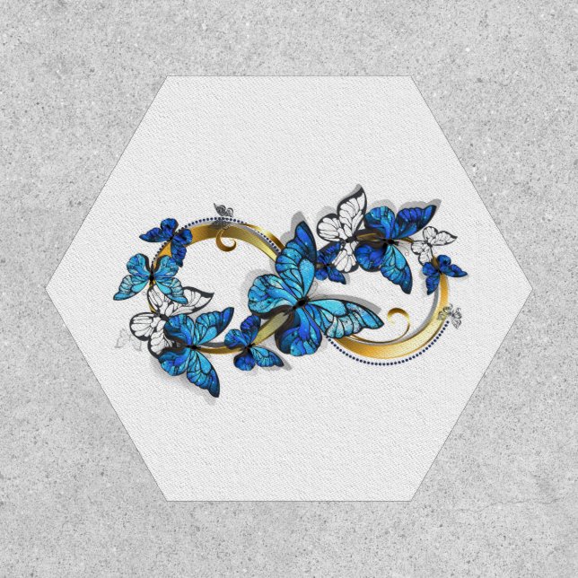 Symbol Infinity of Blue Morpho Butterflies Patch (Front)