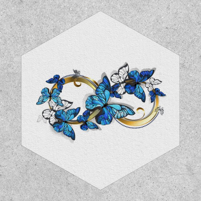 Symbol Infinity of Blue Morpho Butterflies Patch (Front)
