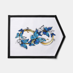 Symbol Infinity of Blue Morpho Butterflies Pennant