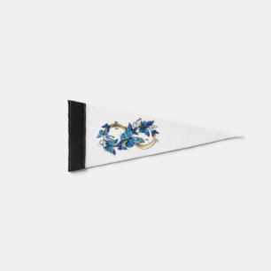 Symbol Infinity of Blue Morpho Butterflies Pennant Flag