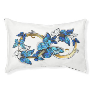 Symbol Infinity of Blue Morpho Butterflies Pet Bed