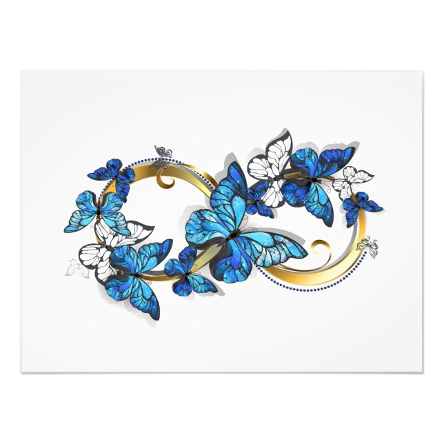 Symbol Infinity of Blue Morpho Butterflies Photo Print (Front)