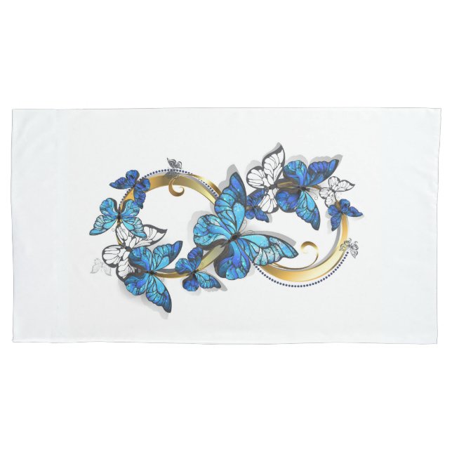 Symbol Infinity of Blue Morpho Butterflies Pillow Case (Front)
