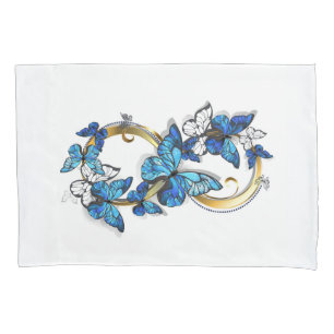Symbol Infinity of Blue Morpho Butterflies Pillow Case