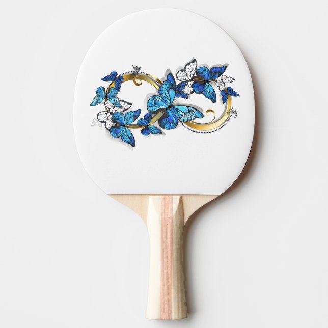 Symbol Infinity of Blue Morpho Butterflies Ping Pong Paddle (Front)