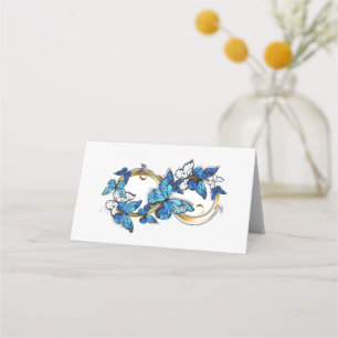 Symbol Infinity of Blue Morpho Butterflies Place Card