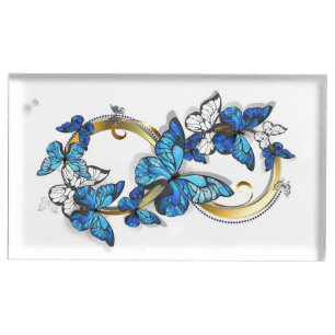Symbol Infinity of Blue Morpho Butterflies Place Card Holder