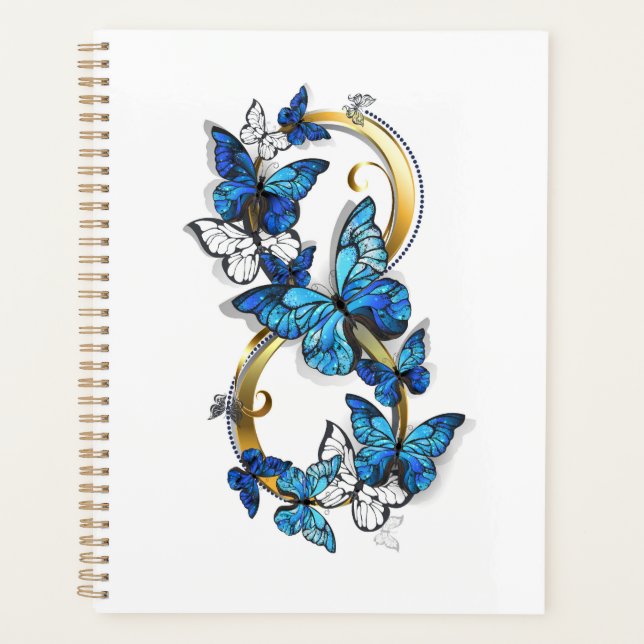 Symbol Infinity of Blue Morpho Butterflies Planner (Front)