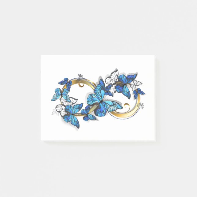 Symbol Infinity of Blue Morpho Butterflies Post-it Notes (Front)