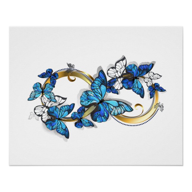 Symbol Infinity of Blue Morpho Butterflies Poster (Front)
