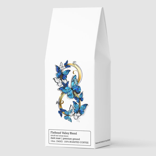 Symbol Infinity of Blue Morpho Butterflies Roasted Coffee (Front)