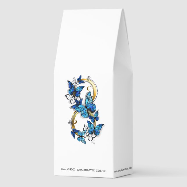Symbol Infinity of Blue Morpho Butterflies Roasted Coffee (Front)