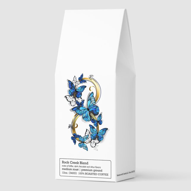 Symbol Infinity of Blue Morpho Butterflies Roasted Coffee (Front)