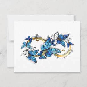 Symbol Infinity of Blue Morpho Butterflies RSVP Card