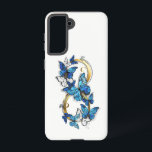 Symbol Infinity of Blue Morpho Butterflies Samsung Galaxy S21 Case<br><div class="desc">Symbol infinity of gold,  decorated with realistic blue butterflies morpho on a white background. Design with butterflies. Morpho. Design with blue butterflies morpho.</div>