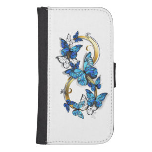 Symbol Infinity of Blue Morpho Butterflies Galaxy S4 Wallet Case