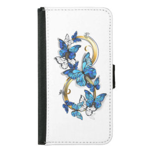 Symbol Infinity of Blue Morpho Butterflies Samsung Galaxy S5 Wallet Case