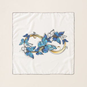 Symbol Infinity of Blue Morpho Butterflies Scarf