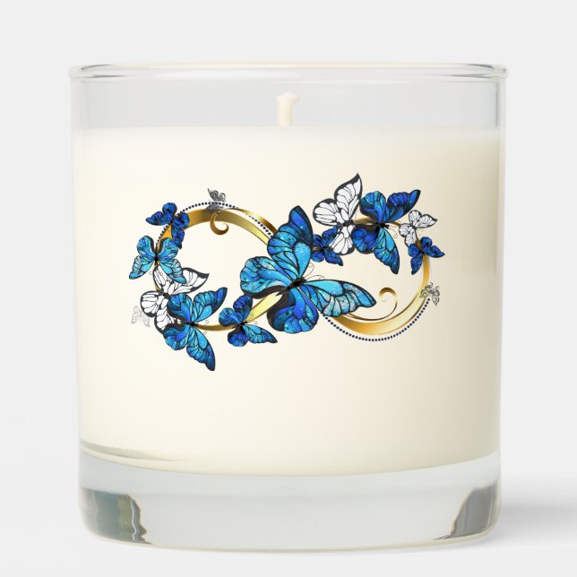 Symbol Infinity of Blue Morpho Butterflies Scented Candle (Front)