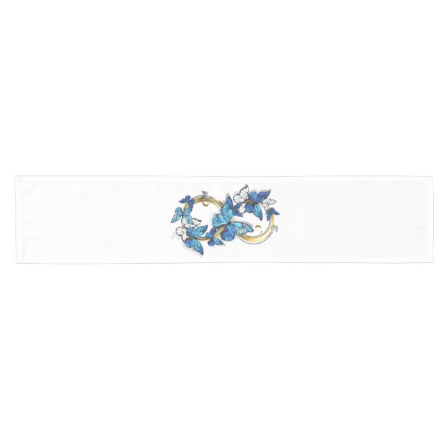 Symbol Infinity of Blue Morpho Butterflies Short Table Runner (Horizontal)