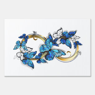 Symbol Infinity of Blue Morpho Butterflies Sign