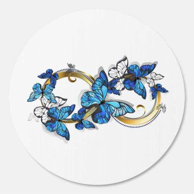 Symbol Infinity of Blue Morpho Butterflies Sign (Front)