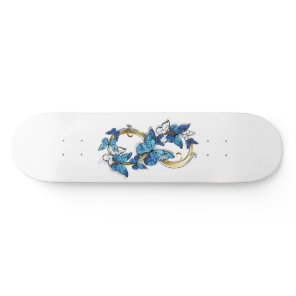 Symbol Infinity of Blue Morpho Butterflies Skateboard