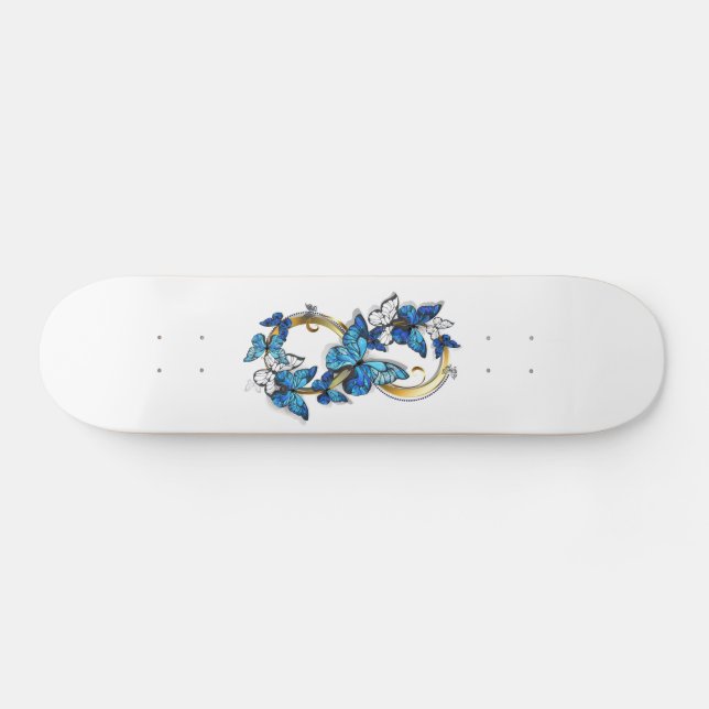 Symbol Infinity of Blue Morpho Butterflies Skateboard (Horz)