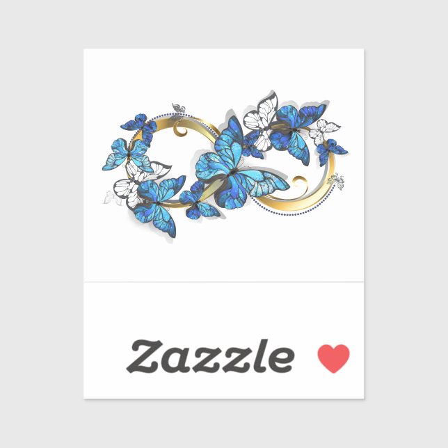 Symbol Infinity of Blue Morpho Butterflies Sticker (Sheet)